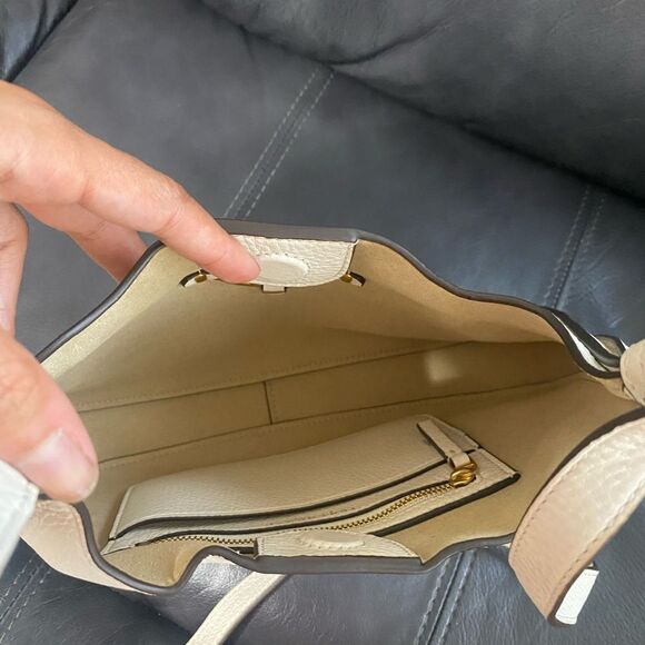 Tory Burch Miller Pebbled Leather white Hobo Shoulder Bag - Picture 5 of 9